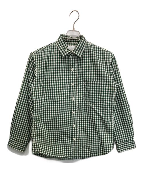 THE NORTH FACE（ザ ノース フェイス）THE NORTH FACE (ザ ノース フェイス) 長袖シャツ グリーン×ホワイト サイズ:Sの古着・服飾アイテム