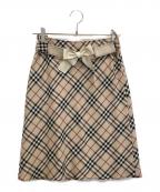 BURBERRY LONDONバーバリーロンドン）の古着「タイトスカート」｜ベージュ×ブラック×レッド