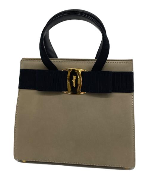 Salvatore Ferragamo（サルヴァトーレ フェラガモ）Salvatore Ferragamo (サルヴァトーレ フェラガモ) 2WAYショルダーバッグ ベージュ×ブラックの古着・服飾アイテム