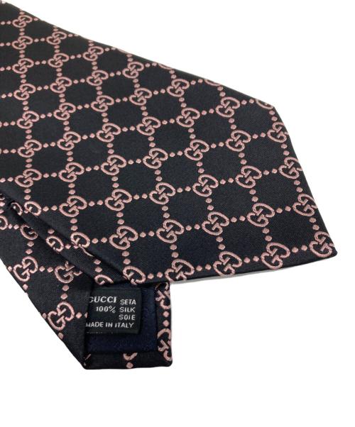 GUCCI（グッチ）GUCCI (グッチ) ネクタイ ブラック×ピンク サイズ:-の古着・服飾アイテム