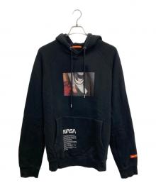 HERON PRESTON（ヘロンプレストン）の古着「Nasa Raglan Photo Hoodie」｜ブラック
