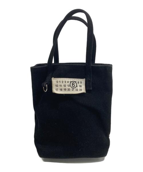 MM6 Maison Margiela（エムエムシックスメゾンマルジェラ）MM6 Maison Margiela (エムエムシックスメゾンマルジェラ) キャンバスショルダーバッグ ブラックの古着・服飾アイテム
