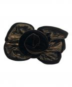 ALEXANDRE de Parisアレクサンドルドゥパリ）の古着「ベロアリボンバレッタ」｜ブラウン×ゴールド