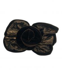 ALEXANDRE de Paris（アレクサンドルドゥパリ）の古着「ベロアリボンバレッタ」｜ブラウン×ゴールド