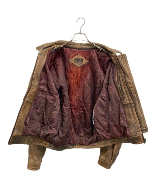 ZUF OLO（ズフォロ）ZUF OLO (ズフォロ) レザージャケット ブラウン サイズ:Lの古着・服飾アイテム