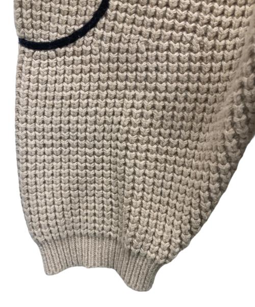 6(ROKU) BEAUTY&YOUTH（ロク ビューティーアンドユース）6(ROKU) BEAUTY&YOUTH (ロク ビューティーアンドユース) 厚手ニット ベージュ×ブラック サイズ:SIZE Freeの古着・服飾アイテム