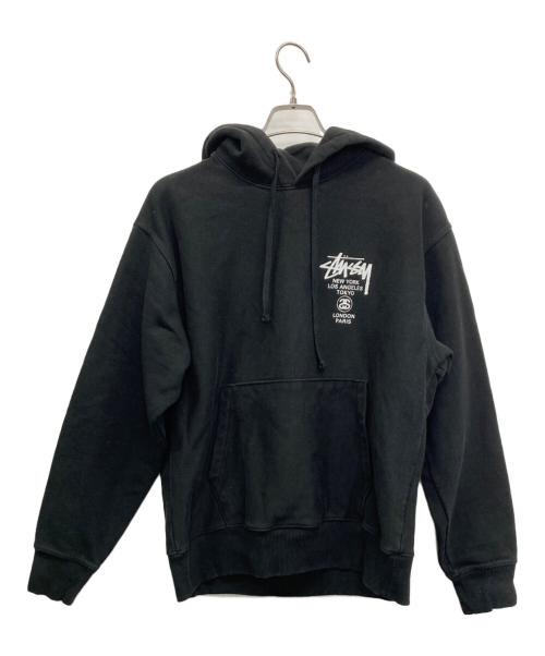 stussy（ステューシー）stussy (ステューシー) プルオーバーパーカー ブラック サイズ:Sの古着・服飾アイテム
