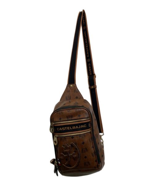 CASTELBAJAC（カステルバジャック）CASTELBAJAC (カステルバジャック) ワンショルダーバッグ ブラウン×ブラックの古着・服飾アイテム