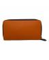 CASTELBAJAC (カステルバジャック) ラウンドファスナー長財布 オレンジ×ダークブラウン：6000円