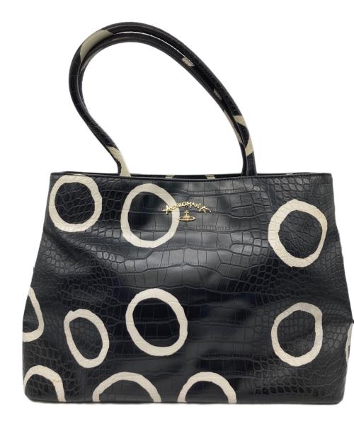 Vivienne Westwood ANGLOMANIA（ヴィヴィアンウエストウッドアングロマニア）VIVIENNE WESTWOOD ANGLOMANIA (ヴィヴィアンウエストウッドアングロマニア) トートバッグ ホワイト×ブラックの古着・服飾アイテム
