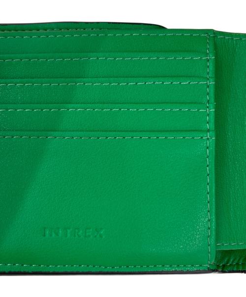 INTEX（インテックス）INTEX (インテックス) 2つ折り財布 グリーン×ブラックの古着・服飾アイテム