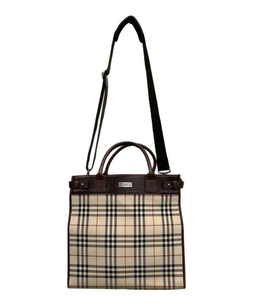 BURBERRY（バーバリー）BURBERRY (バーバリー) 2WAYバッグ ベージュ×ブラウンの古着・服飾アイテム