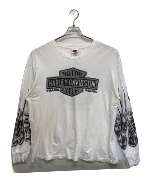 HARLEY-DAVIDSON（ハーレーダビッドソン）HARLEY-DAVIDSON (ハーレーダビッドソン) 長袖カットソー ホワイト サイズ:SIZE XLの古着・服飾アイテム