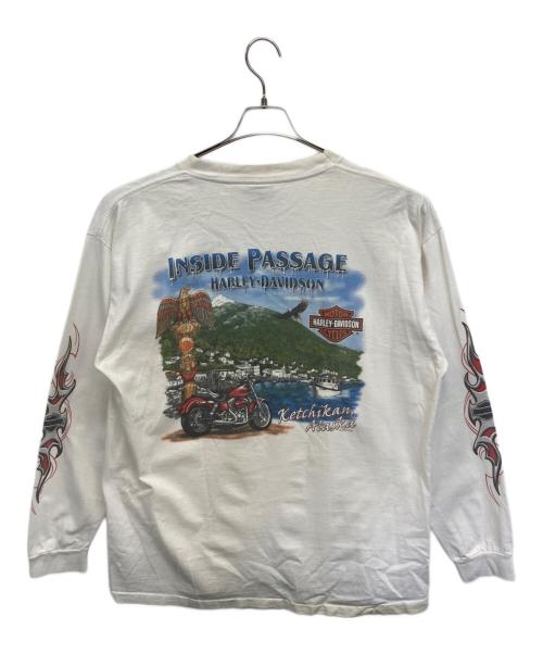 HARLEY-DAVIDSON（ハーレーダビッドソン）HARLEY-DAVIDSON (ハーレーダビッドソン) 長袖カットソー ホワイト サイズ:SIZE XLの古着・服飾アイテム