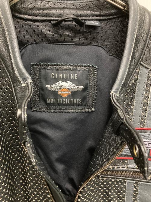 HARLEY-DAVIDSON（ハーレーダビッドソン）HARLEY-DAVIDSON (ハーレーダビッドソン) パンチングレザージャケット ブラック サイズ:XLの古着・服飾アイテム