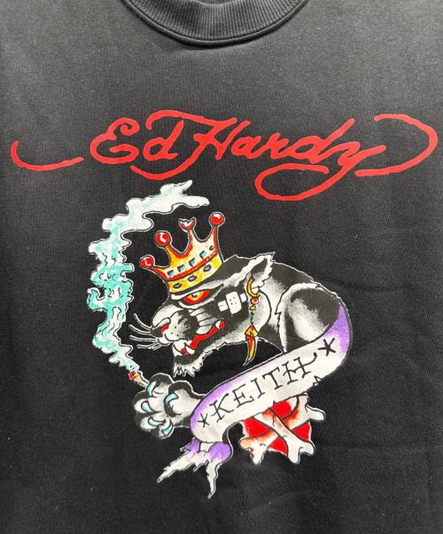 Ed Hardy（エド ハーディー）Ed Hardy (エド ハーディー) 裏起毛スウェット ブラック サイズ:LLの古着・服飾アイテム