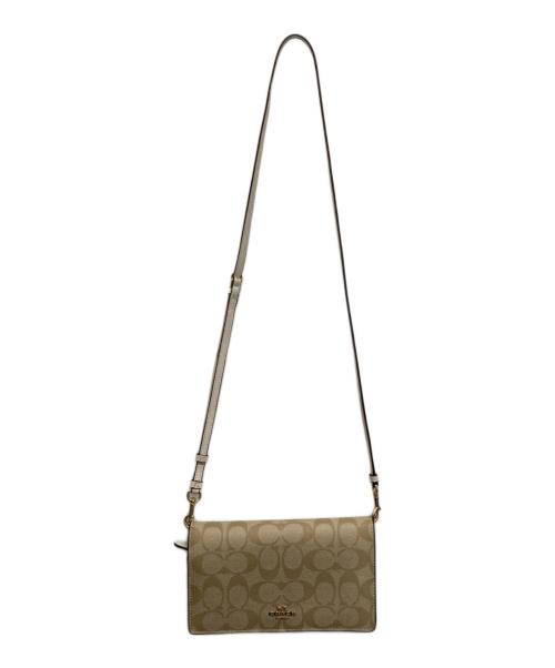 COACH（コーチ）COACH (コーチ) ショルダーウォレット ベージュ×ホワイトの古着・服飾アイテム