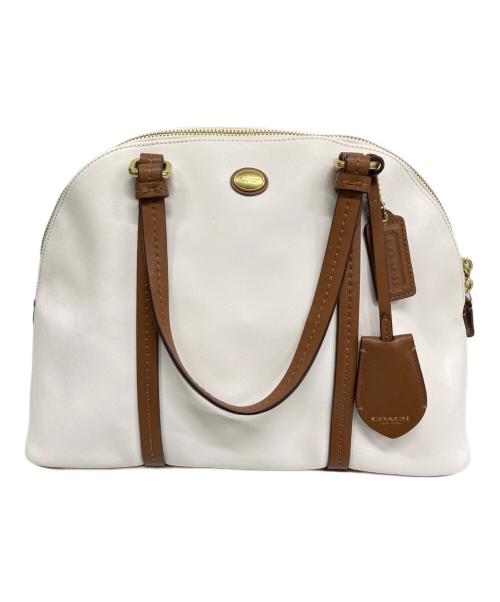 COACH（コーチ）COACH (コーチ) 2WAYバッグ アイボリー×ブラウンの古着・服飾アイテム