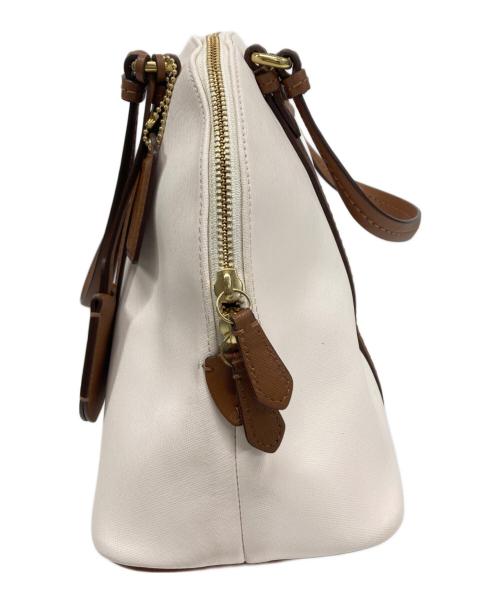 COACH（コーチ）COACH (コーチ) 2WAYバッグ アイボリー×ブラウンの古着・服飾アイテム