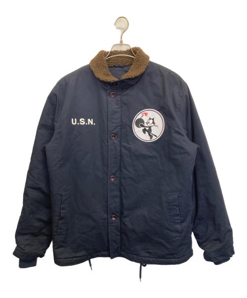 U'S NAVY（ユーエスネイビー）U'S NAVY (ユーエスネイビー) デッキジャケット ネイビー サイズ:Lの古着・服飾アイテム