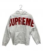 SUPREMEシュプリーム）の古着「banner Pullover Big Logo Hoodie」｜ホワイト×レッド