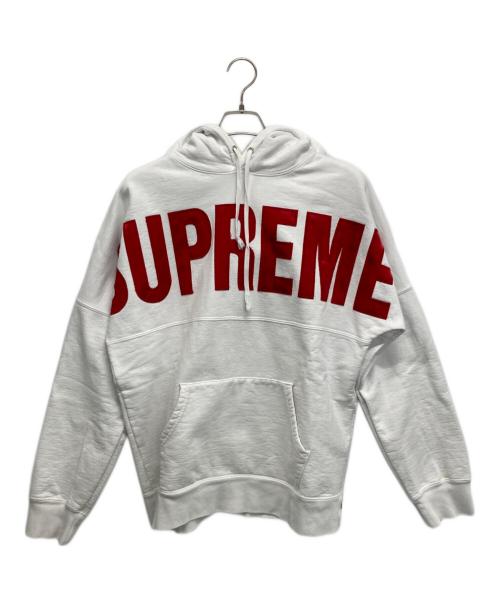 SUPREME（シュプリーム）SUPREME (シュプリーム) banner Pullover Big Logo Hoodie ホワイト×レッド サイズ:Lの古着・服飾アイテム