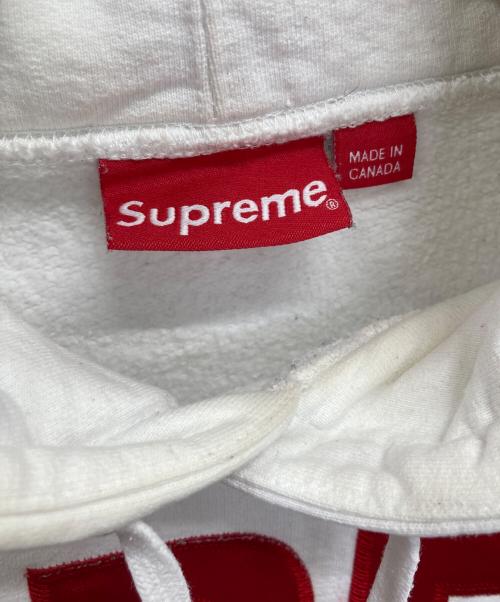 SUPREME（シュプリーム）SUPREME (シュプリーム) banner Pullover Big Logo Hoodie ホワイト×レッド サイズ:Lの古着・服飾アイテム