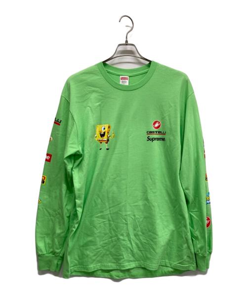 SUPREME（シュプリーム）SUPREME (シュプリーム) SPONGEBOB (スポンジボブ) 長袖カットソー グリーン サイズ:Lの古着・服飾アイテム