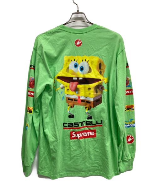SUPREME（シュプリーム）SUPREME (シュプリーム) SPONGEBOB (スポンジボブ) 長袖カットソー グリーン サイズ:Lの古着・服飾アイテム