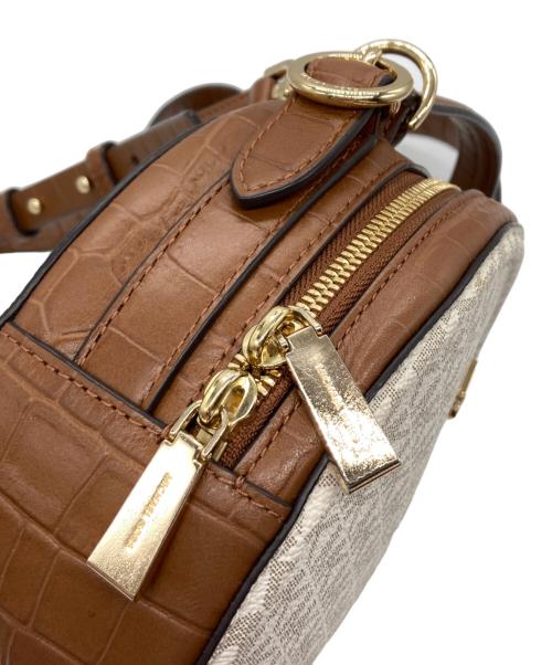 MICHAEL KORS（マイケル・コース）MICHAEL KORS (マイケル・コース) ショルダーバッグ ブラウン×ホワイトの古着・服飾アイテム
