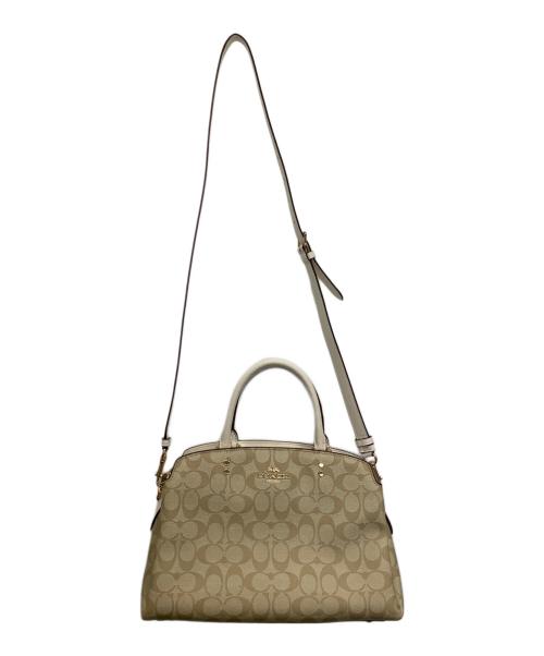 COACH（コーチ）COACH (コーチ) 2WAYバッグ ベージュ×アイボリーの古着・服飾アイテム