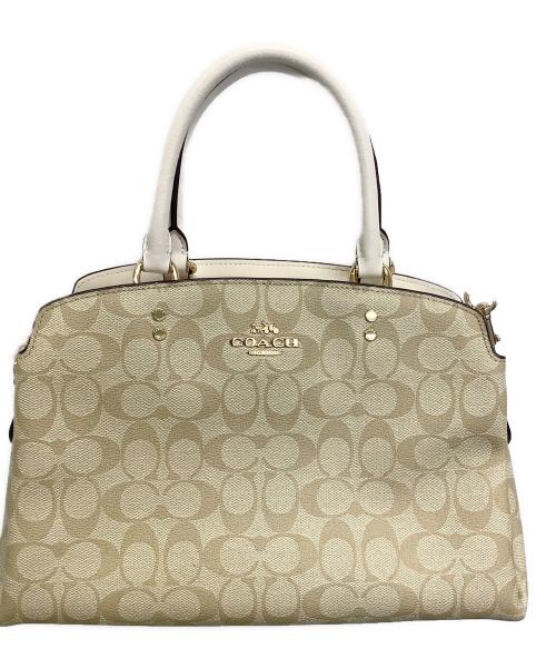 COACH（コーチ）COACH (コーチ) 2WAYバッグ ベージュ×アイボリーの古着・服飾アイテム