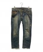 DOLCE & GABBANAドルチェ＆ガッバーナ）の古着「ダメージ加工デニムパンツ」｜インディゴブルー