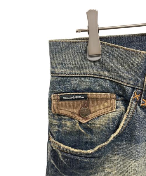 DOLCE & GABBANA（ドルチェ＆ガッバーナ）DOLCE & GABBANA (ドルチェ＆ガッバーナ) ダメージ加工デニムパンツ インディゴブルー サイズ:SIZE 48の古着・服飾アイテム