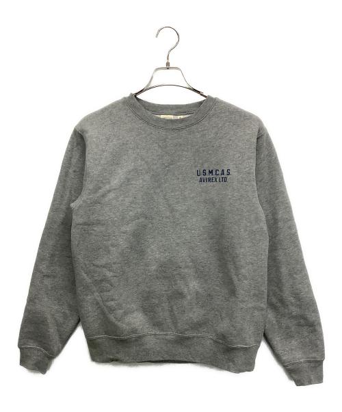 AVIREX（アヴィレックス）AVIREX (アヴィレックス) クルーネックスウェット グレー サイズ:Mの古着・服飾アイテム