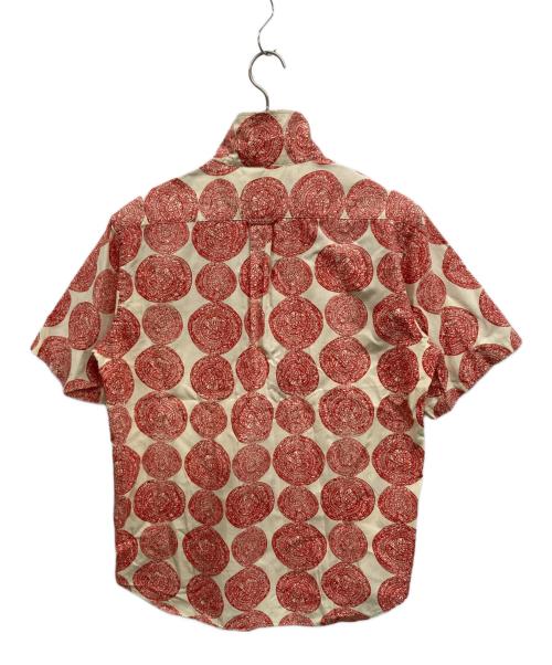 EVISU（エヴィス）EVISU (エヴィス) 半袖シャツ ベージュ×レッド サイズ:Lの古着・服飾アイテム