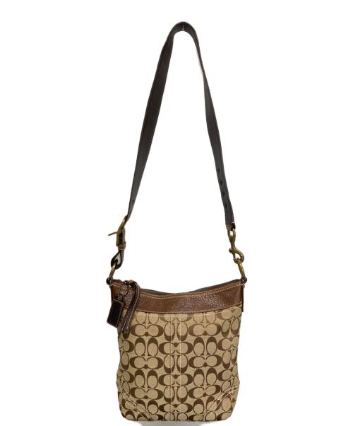 COACH（コーチ）COACH (コーチ) ショルダーバッグ ベージュ×ブラウンの古着・服飾アイテム
