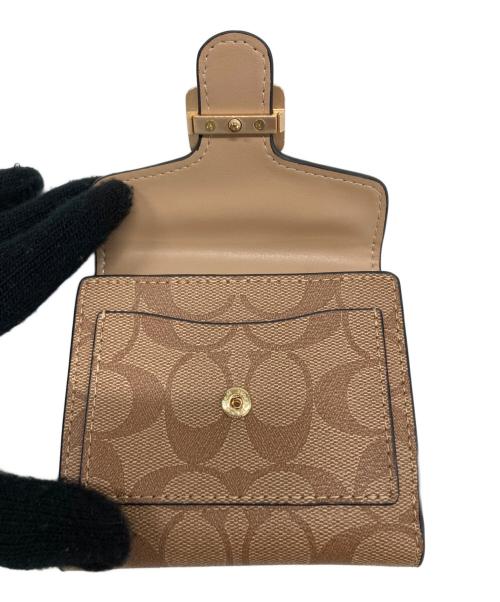 COACH（コーチ）COACH (コーチ) 3つ折り財布 ブラウン×ホワイトの古着・服飾アイテム