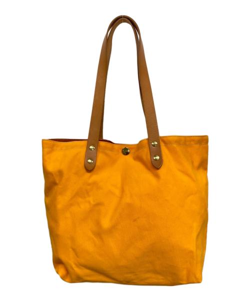 IL BISONTE（イル ビゾンテ）IL BISONTE (イル ビゾンテ) キャンバストートバッグ オレンジ×ベージュの古着・服飾アイテム