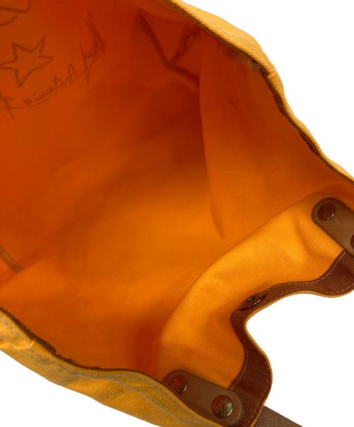 IL BISONTE（イル ビゾンテ）IL BISONTE (イル ビゾンテ) キャンバストートバッグ オレンジ×ベージュの古着・服飾アイテム