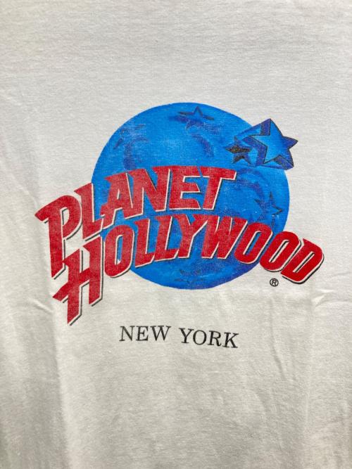 PLANET HOLLY WOOD（プラネットハリウッド）PLANET HOLLY WOOD (プラネットハリウッド) 半袖カットソー ホワイト×ブルー×レッド サイズ:Sの古着・服飾アイテム
