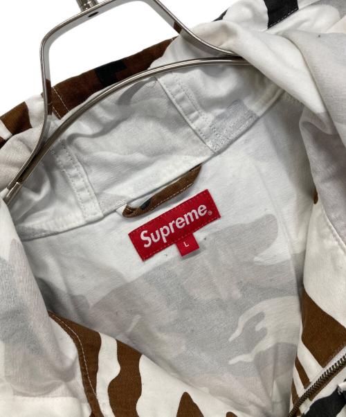 SUPREME（シュプリーム）Supreme (シュプリーム) ジップアップジャケット ブラウン×ホワイト サイズ:Lの古着・服飾アイテム