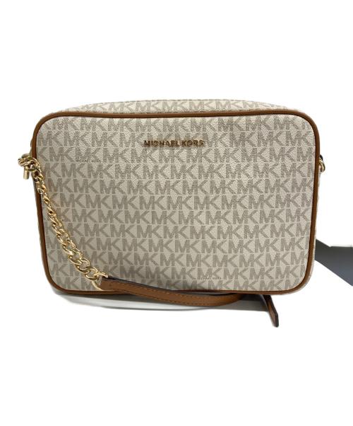 MICHAEL KORS（マイケル・コース）MICHAEL KORS (マイケル・コース) ショルダーバッグ アイボリー×ライトグレー×ブラウンの古着・服飾アイテム