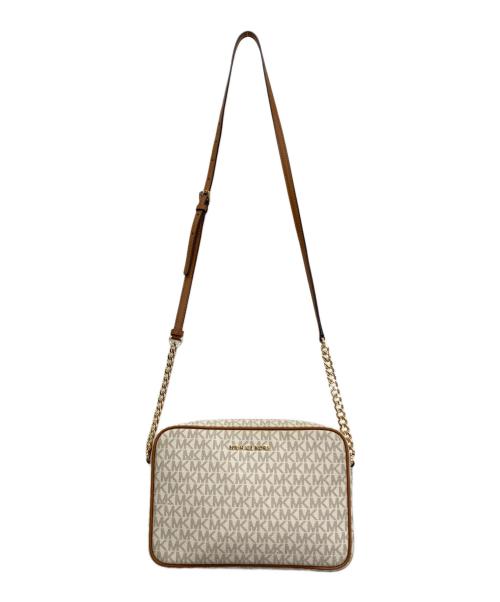 MICHAEL KORS（マイケル・コース）MICHAEL KORS (マイケル・コース) ショルダーバッグ アイボリー×ライトグレー×ブラウンの古着・服飾アイテム