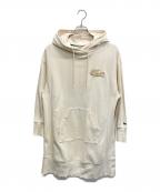 LACOSTEラコステ）の古着「ボアワニロゴスウェットフーディードレス」｜ベージュ