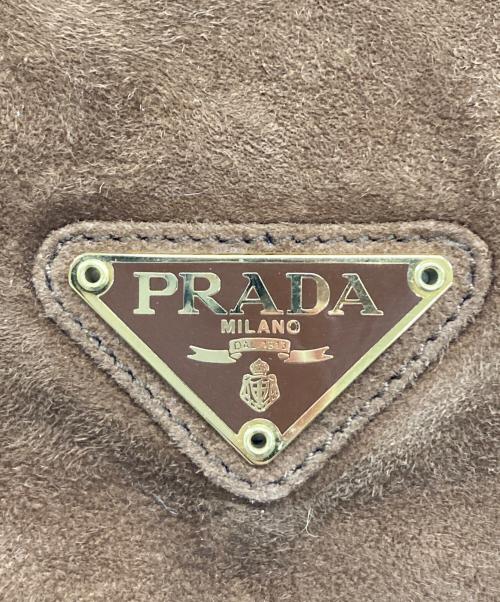 PRADA（プラダ）PRADA (プラダ) ダブルチェーンショルダーバッグ ブラウンの古着・服飾アイテム