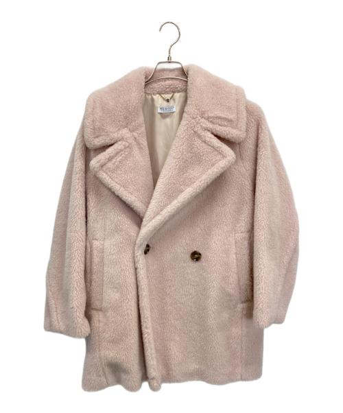 FRAY ID（フレイ アイディー）FRAY ID (フレイ アイディー) ECOPELボアミドルコート ピンク サイズ:SIZE 1の古着・服飾アイテム