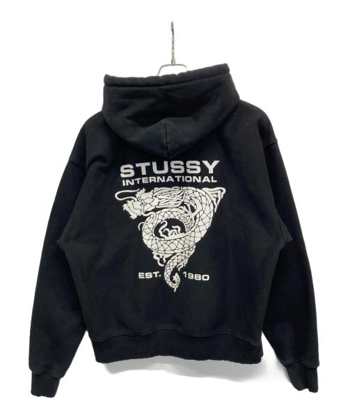 stussy（ステューシー）stussy (ステューシー) California Dragon Hoodie ブラック×ホワイト サイズ:SIZE Lの古着・服飾アイテム