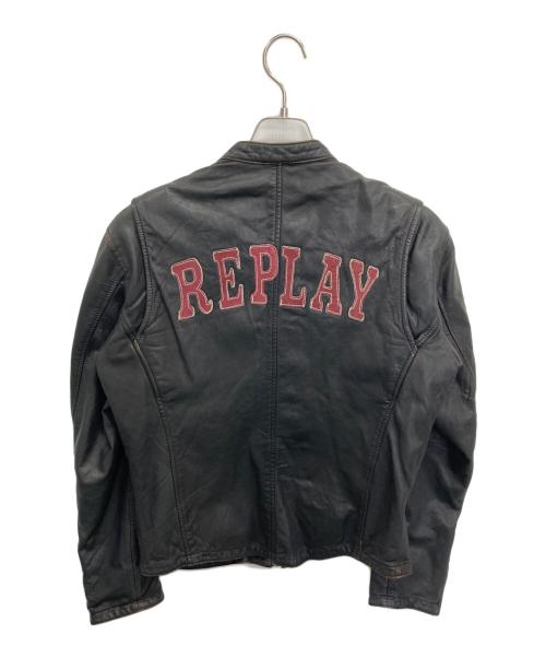 REPLAY（リプレイ）REPLAY (リプレイ) シングルライダースジャケット ブラック サイズ:SIZE Lの古着・服飾アイテム