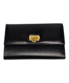 Salvatore Ferragamo（サルヴァトーレ フェラガモ）の古着「3つ折り財布」｜ブラック
